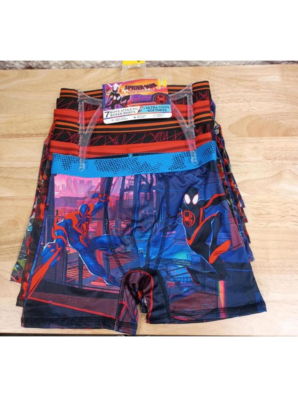 Spiderman Boys, 7-Pack Athletic Boxer Brief_Spiderverse Sizes 8